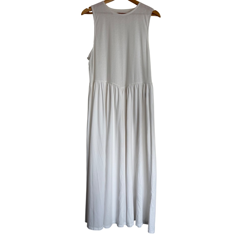 American Eagle Pointelle Sleeveless Maxi Dress White Womens XXL Cottagecore